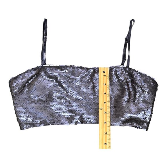 Meek Sequined Crop Top Navy Blue Size M - Picture 6 of 8